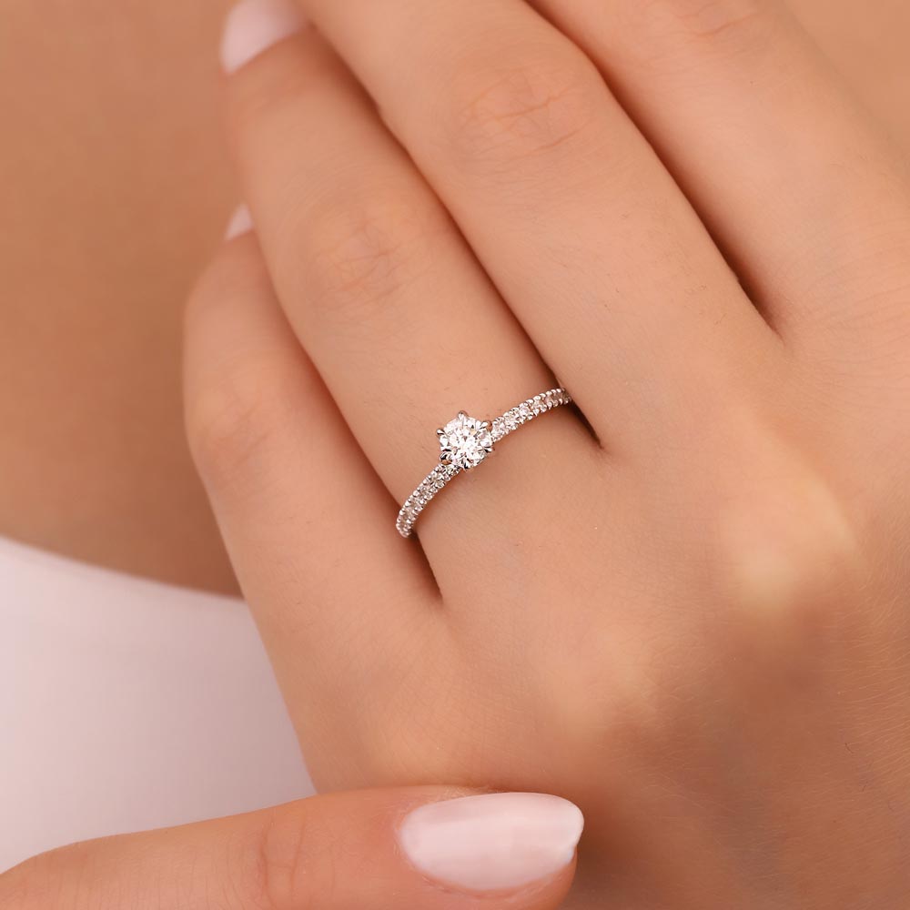 Tektaş Yüzükler 0,40 Karat Pırlanta Tiffany Tektaş Yüzük