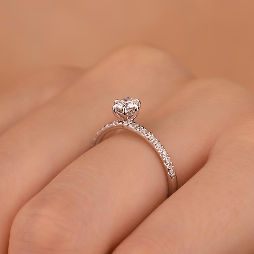 Tektaş Yüzükler 0,40 Karat Pırlanta Tiffany Tektaş Yüzük