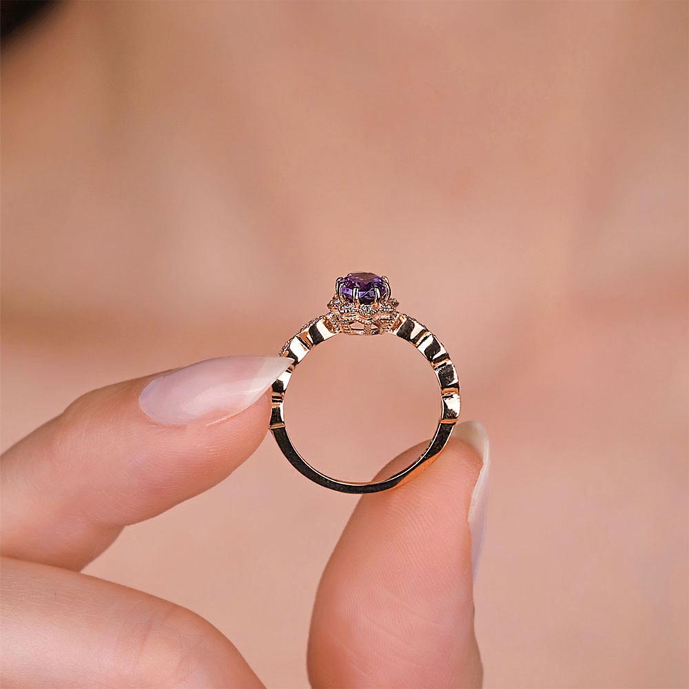 Vintage Yüzükler 1,16 Karat Pırlanta Alexandrit Vintage Yüzük