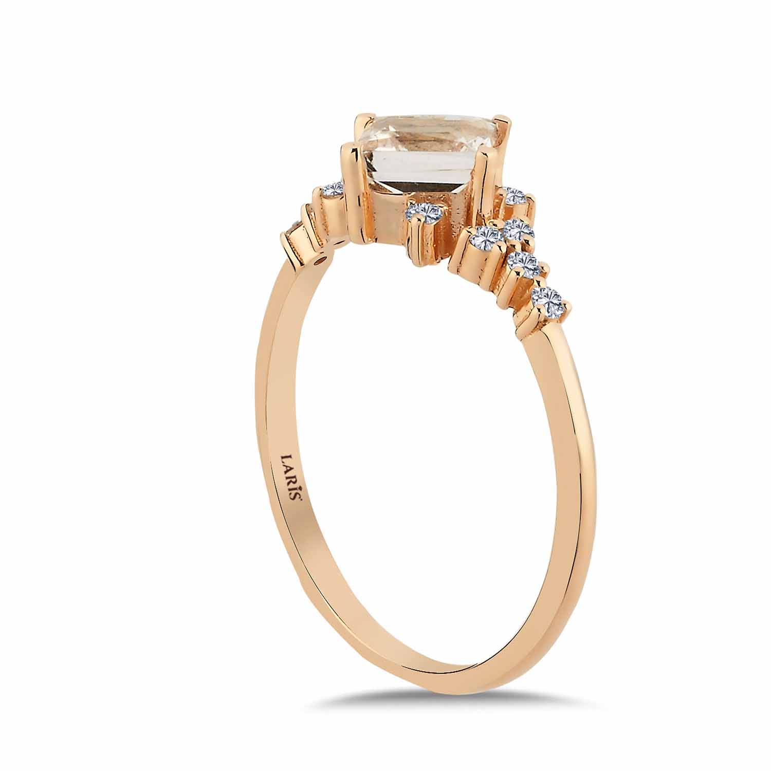 Vintage Yüzükler 0,83 Karat Pırlanta Vintage Morganit Yüzük