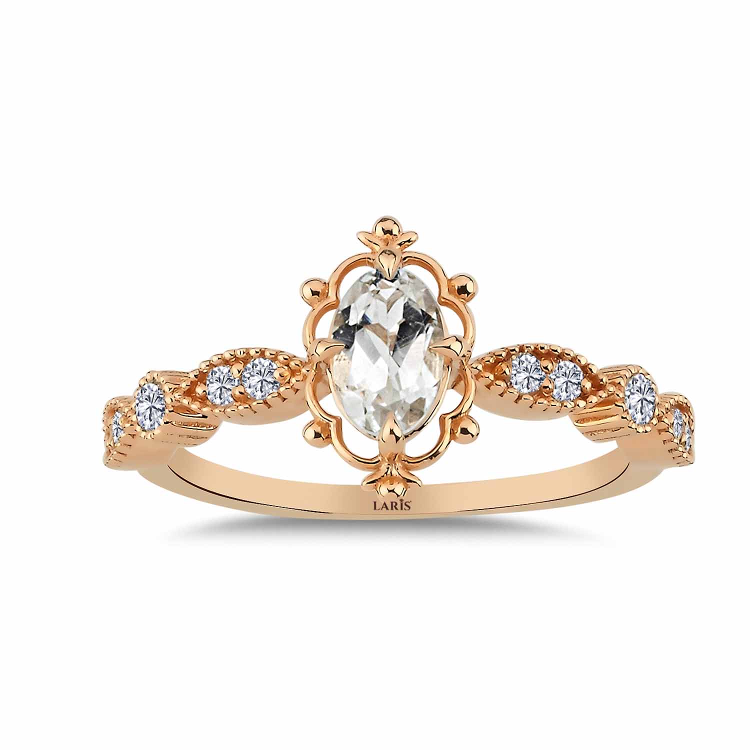 Vintage Yüzükler 0,80 Karat Pırlanta Vintage Beyaz Topaz Yüzük