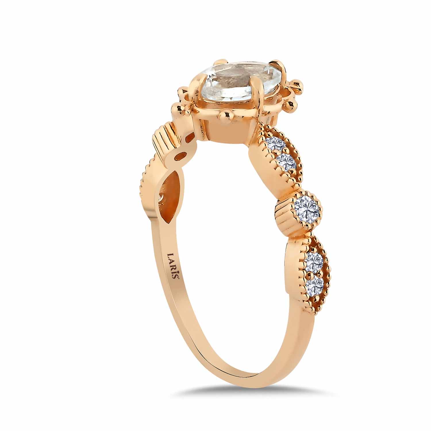 Vintage Yüzükler 0,80 Karat Pırlanta Vintage Beyaz Topaz Yüzük