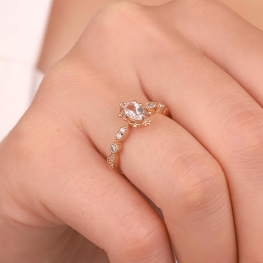 Vintage Yüzükler 0,80 Karat Pırlanta Vintage Beyaz Topaz Yüzük