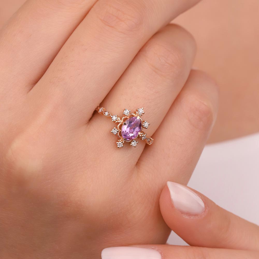 Vintage Yüzükler 1,82 Karat Pırlanta Vintage Alexandrit Yüzük