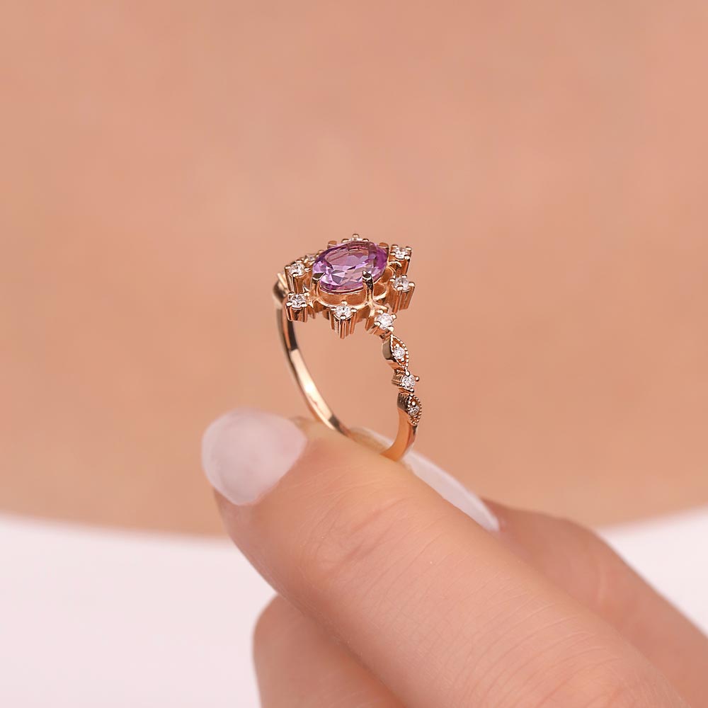 Vintage Yüzükler 1,82 Karat Pırlanta Vintage Alexandrit Yüzük