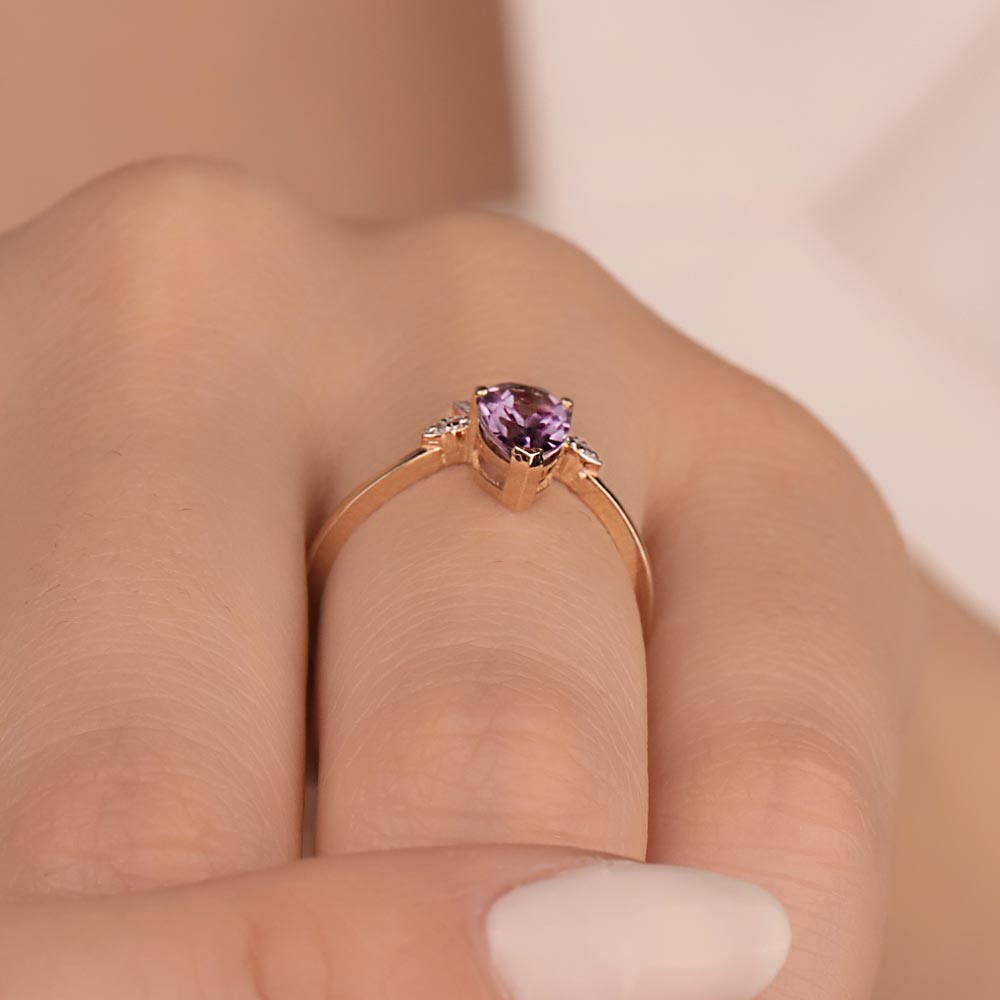 Vintage Yüzükler 1,05 Karat Pırlanta Vintage Alexandrit Yüzük