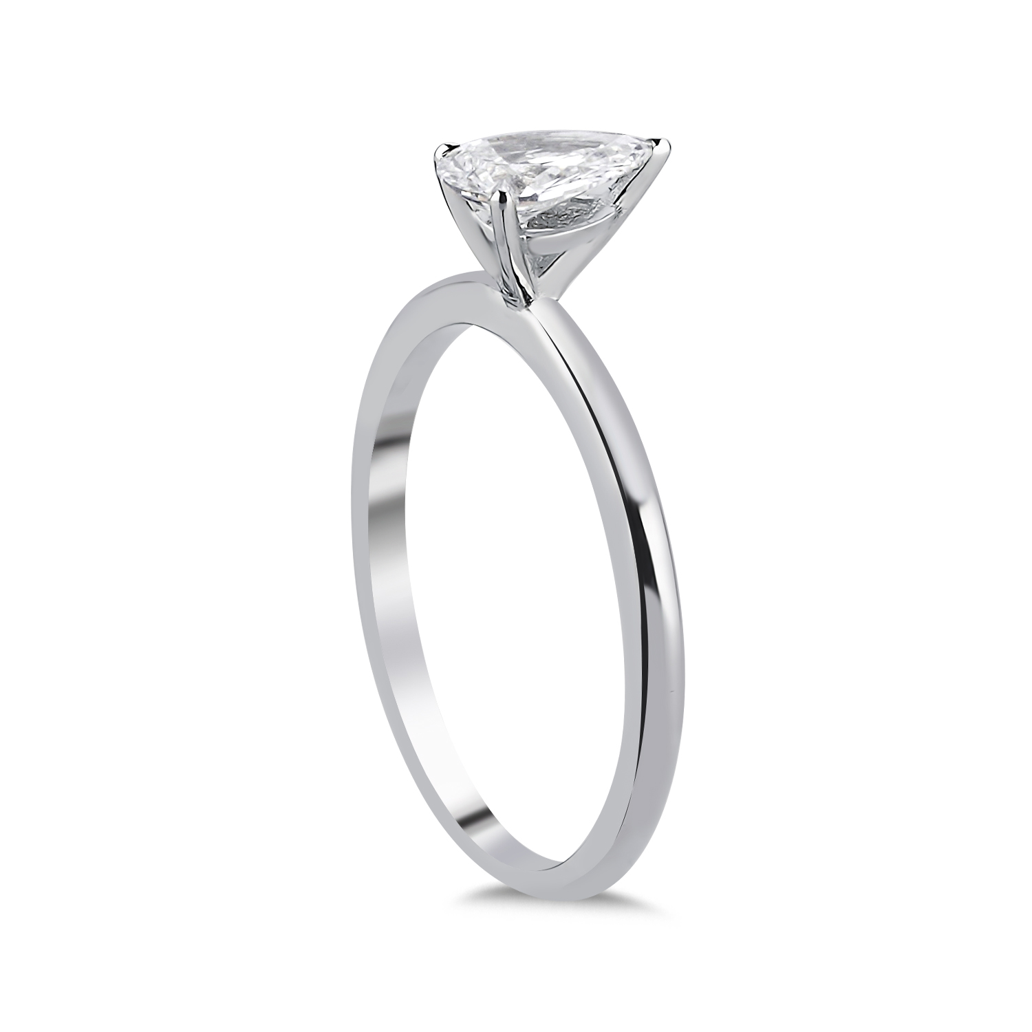 Tektaş Yüzükler 0,47 Karat Damla Kesim Pırlanta Pear Tasarım Yüzük