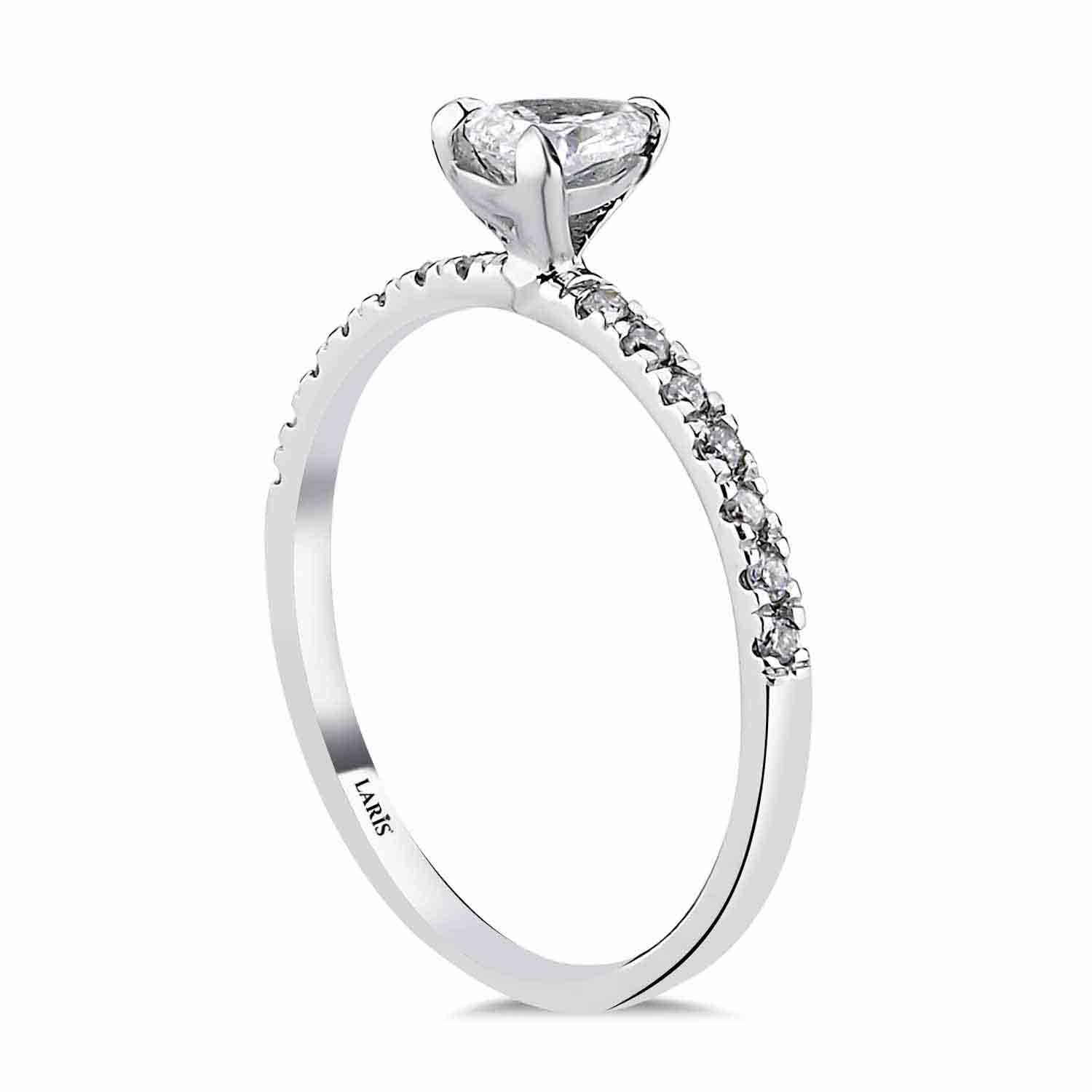 Tektaş Yüzükler 0.40 Karat Pırlanta Damla Tektaş Yüzük