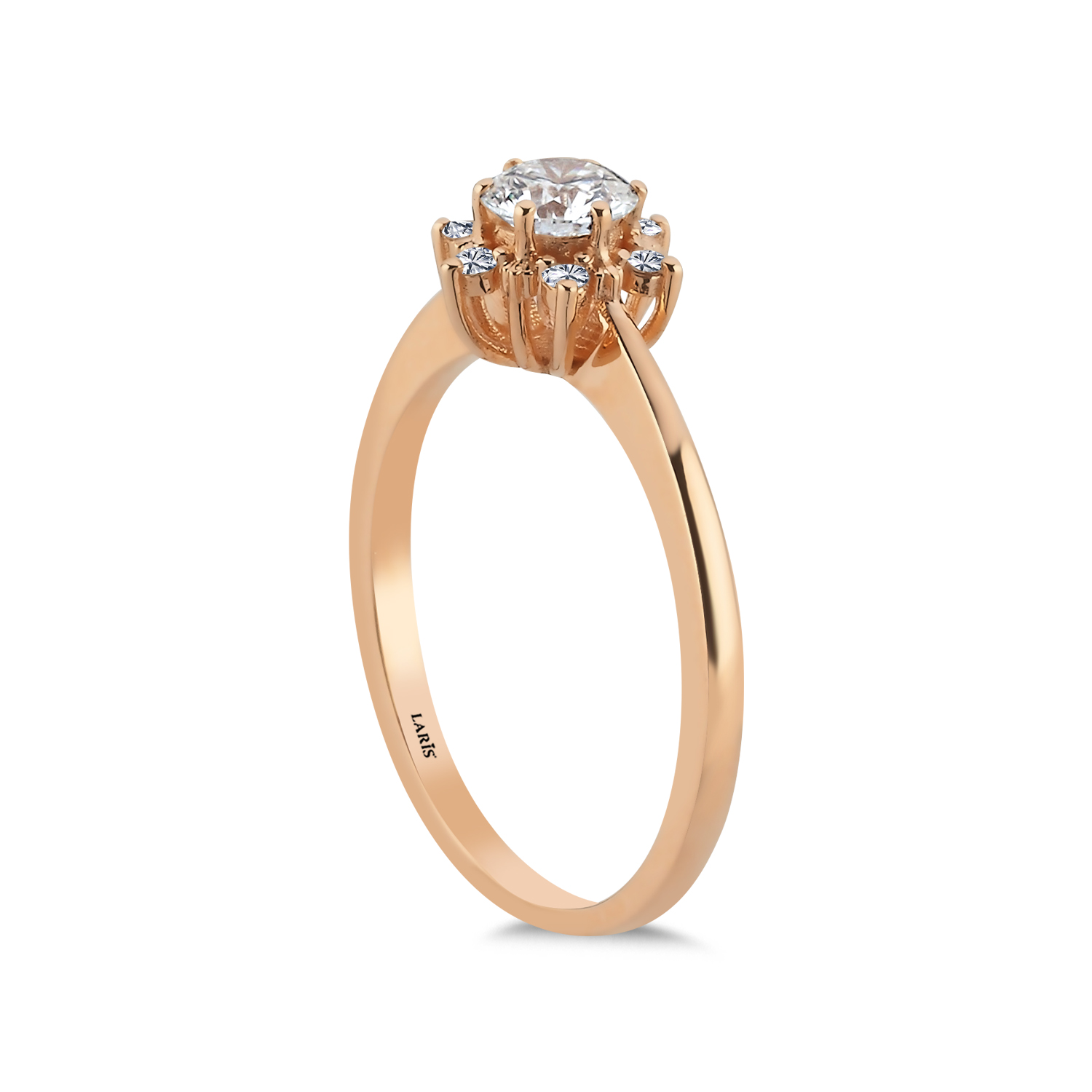 Vintage Yüzükler 0,30 Karat Pırlanta Lotus Tasarım Tektaş Yüzük