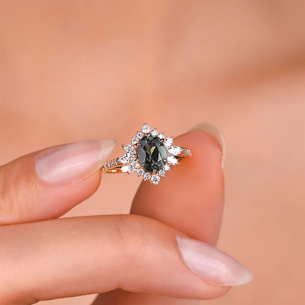 Vintage Yüzükler 1,62 Karat Pırlanta Vintage Turmalin Yüzük