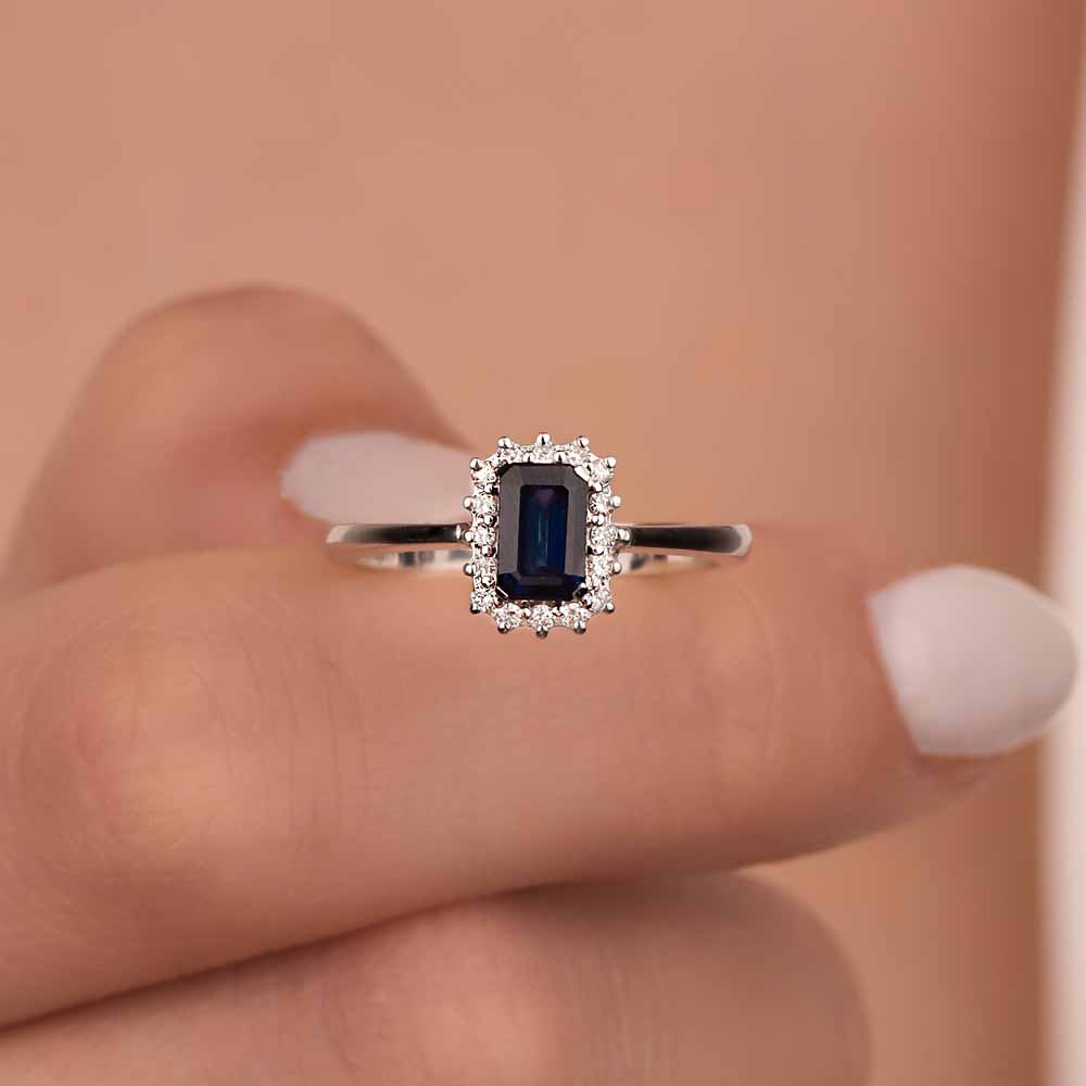 Safir Yüzükler 0,83 Karat Pırlanta Royale Safir Yüzük