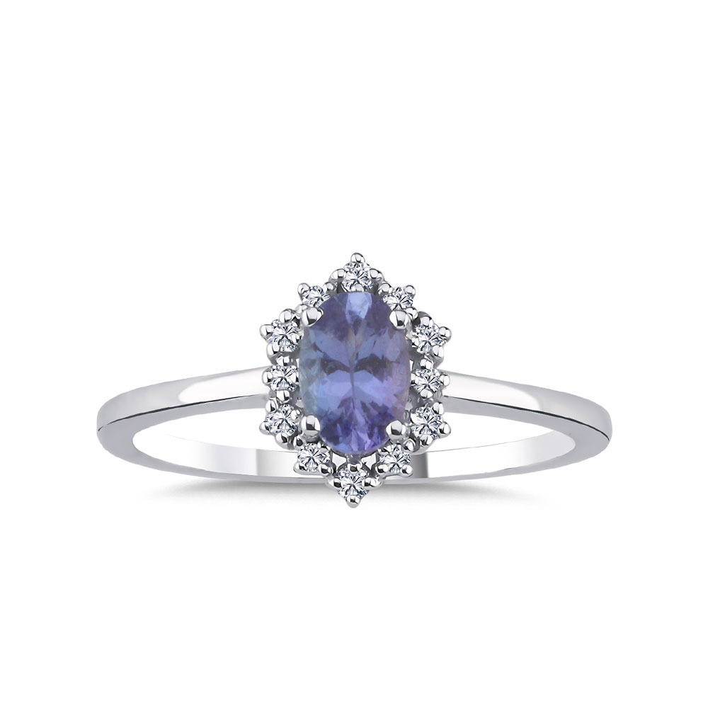 0,67 Karat Pırlanta ve Tanzanite Yüzük
