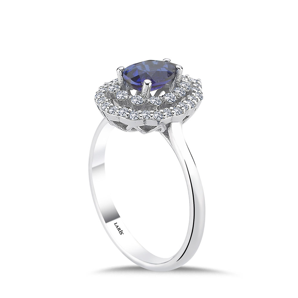 Safir Yüzükler 1,40 Karat Pırlanta Ve Safir Royale Yüzük