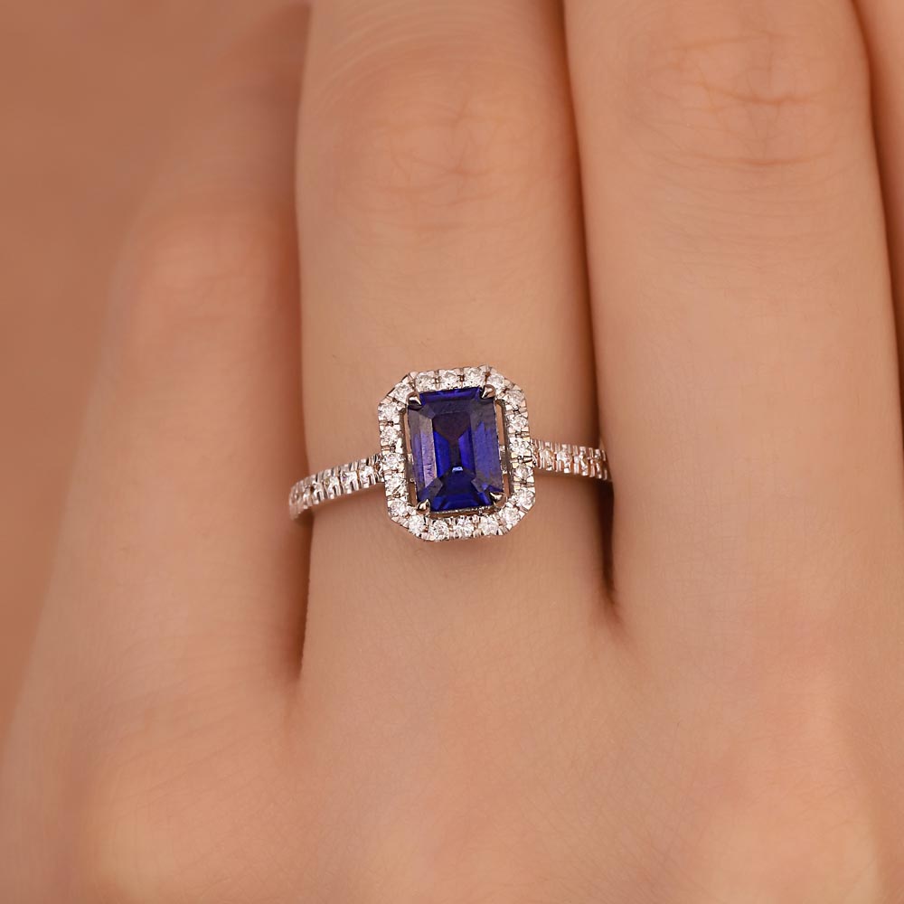 Safir Yüzükler 1,33 Karat Pırlanta Royale Safir Yüzük