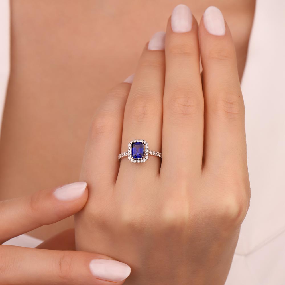 Safir Yüzükler 1,33 Karat Pırlanta Royale Safir Yüzük