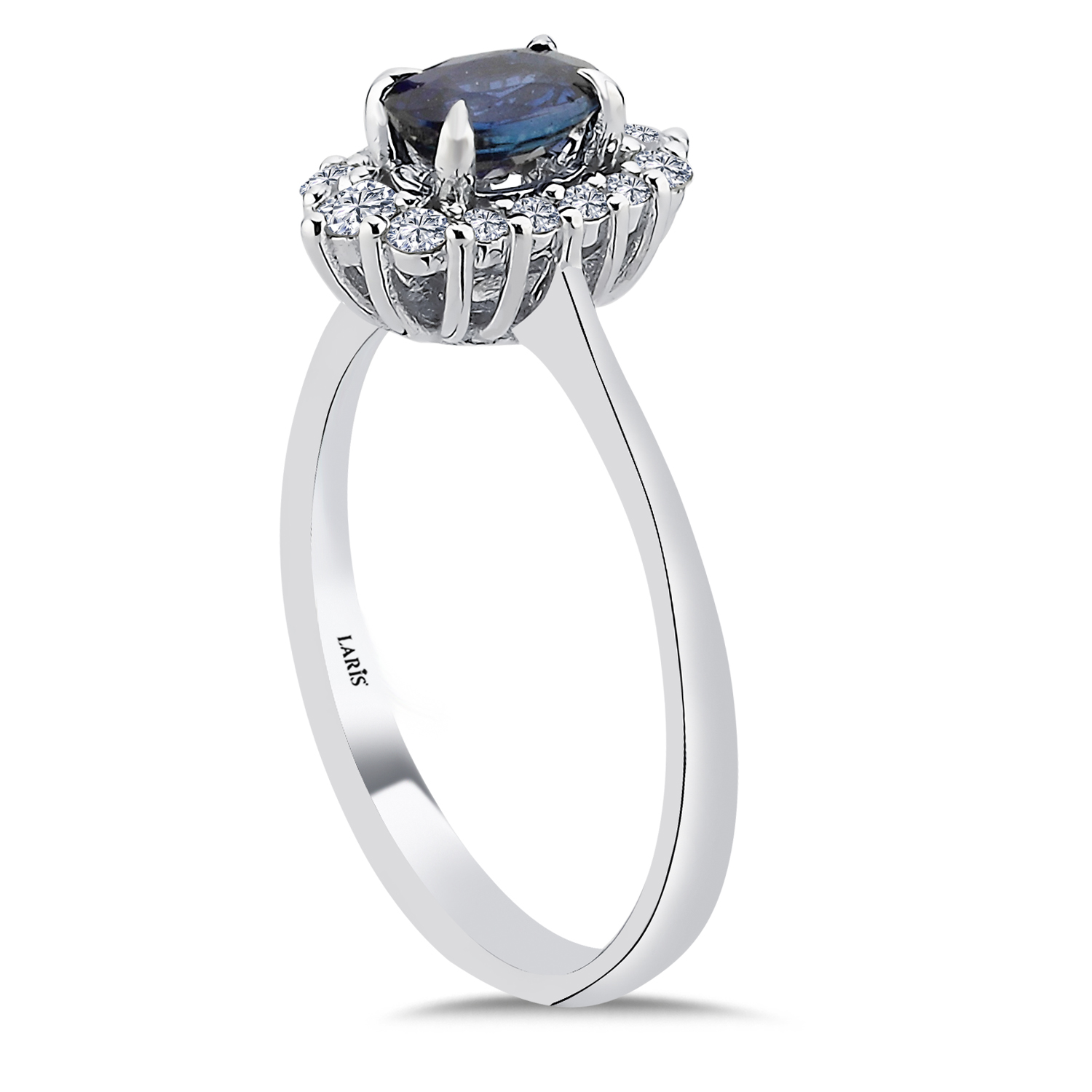 Safir Yüzükler 0.95 Karat Pırlanta Oval Royale Safir Yüzük