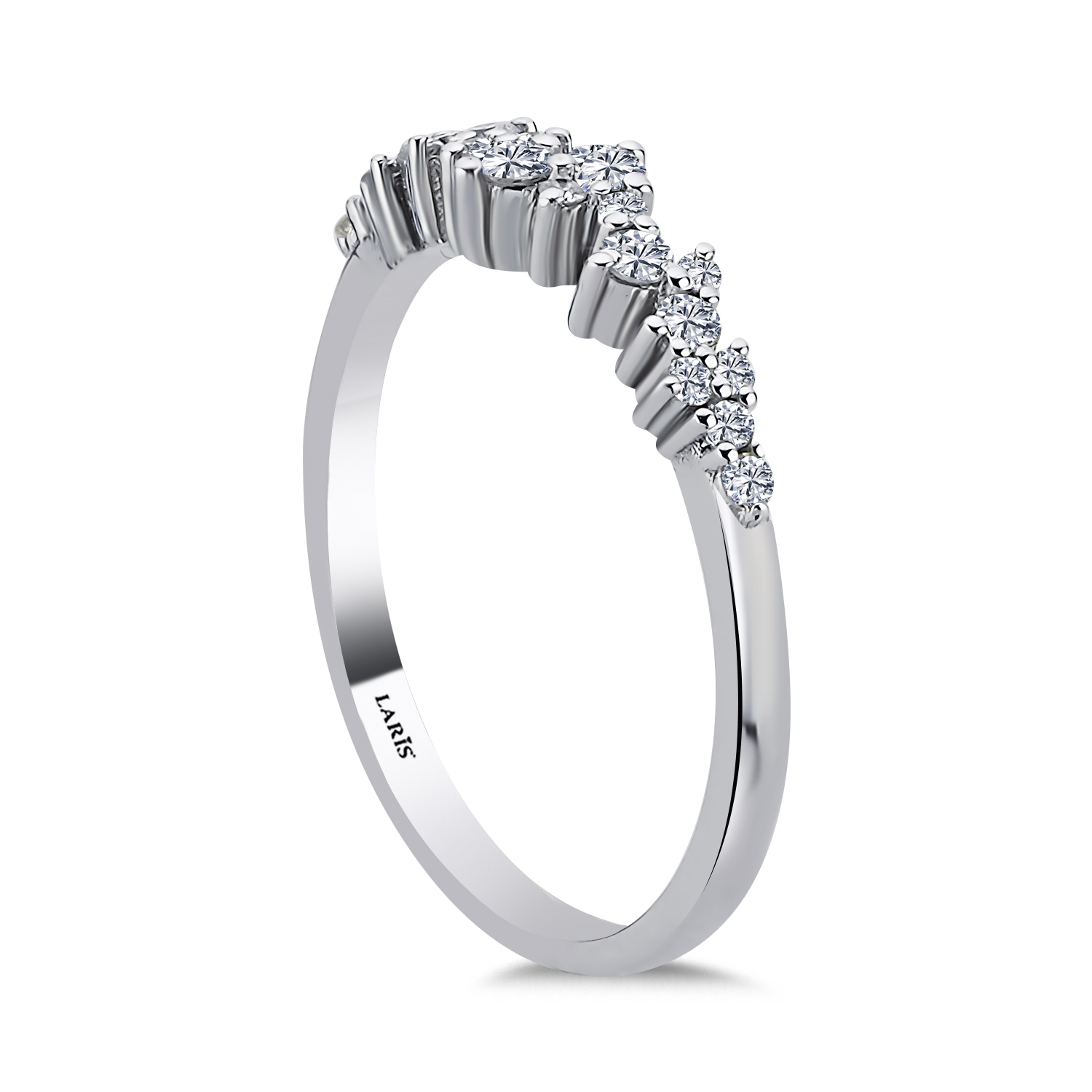 Tamtur / Yarımtur Yüzükler 0,25 Karat Pırlanta Ethereal Tasarım Yarımtur Yüzük