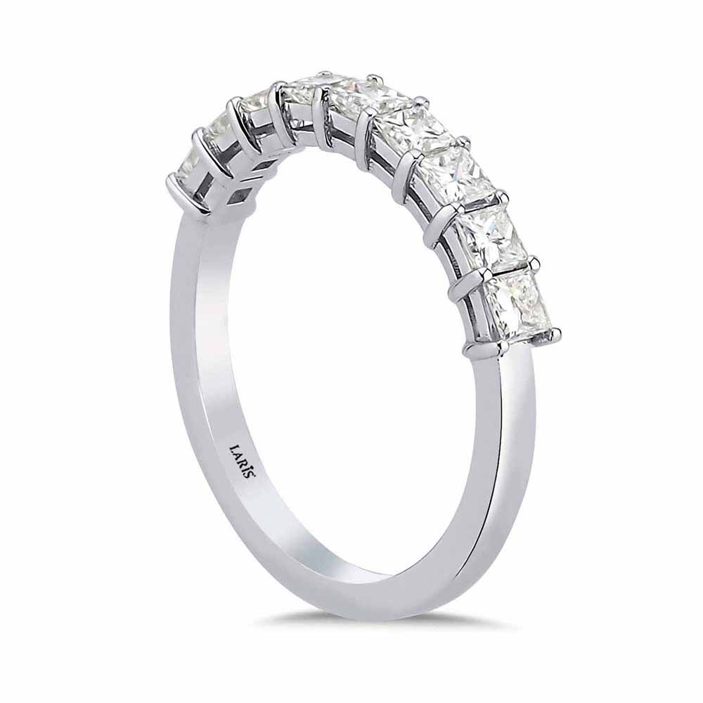 Tamtur / Yarımtur Yüzükler 0,80 Karat Pırlanta Prenses Kesim Alyans Yüzük