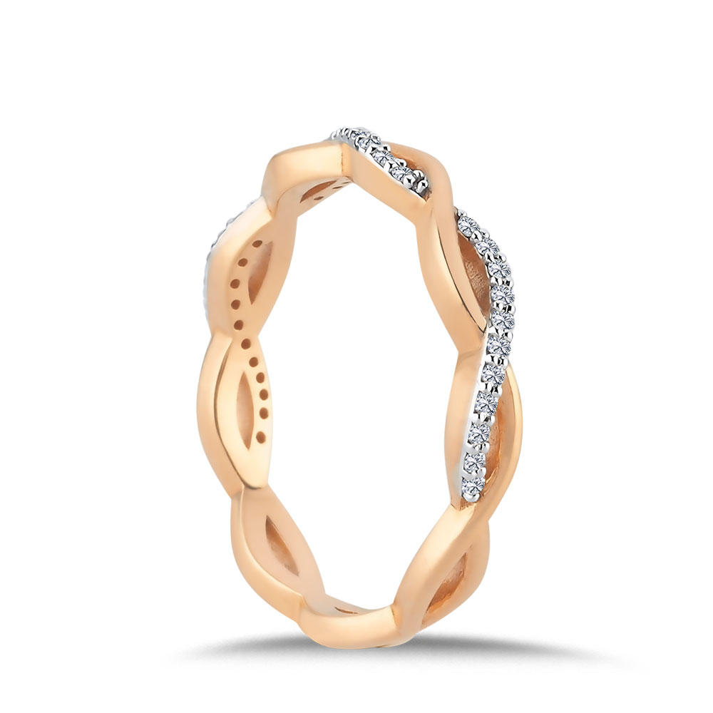 Tamtur / Yarımtur Yüzükler 0,13 Karat Pırlanta Sonsuz Desenli Tamtur