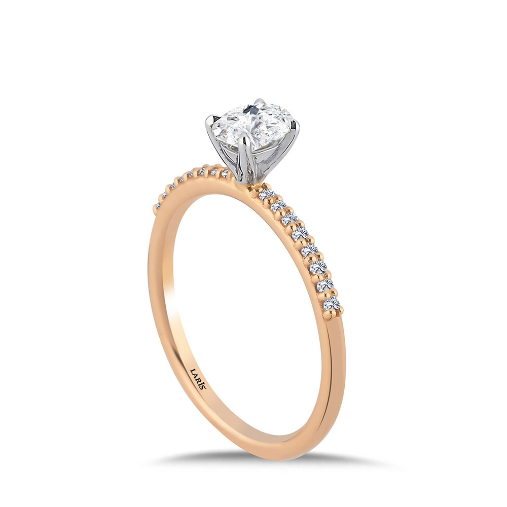 Özel Tasarım Yüzükler 0,50 Karat Pırlanta Oval Tektaş Yüzük