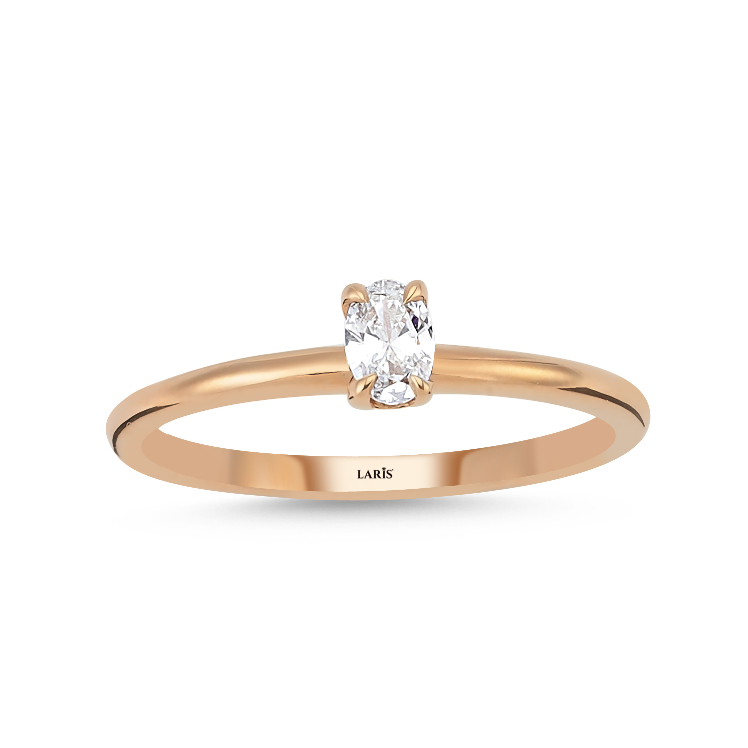 Tektaş Yüzükler 0,20 Karat Pırlanta Oval Tektaş Tiffany Yüzük