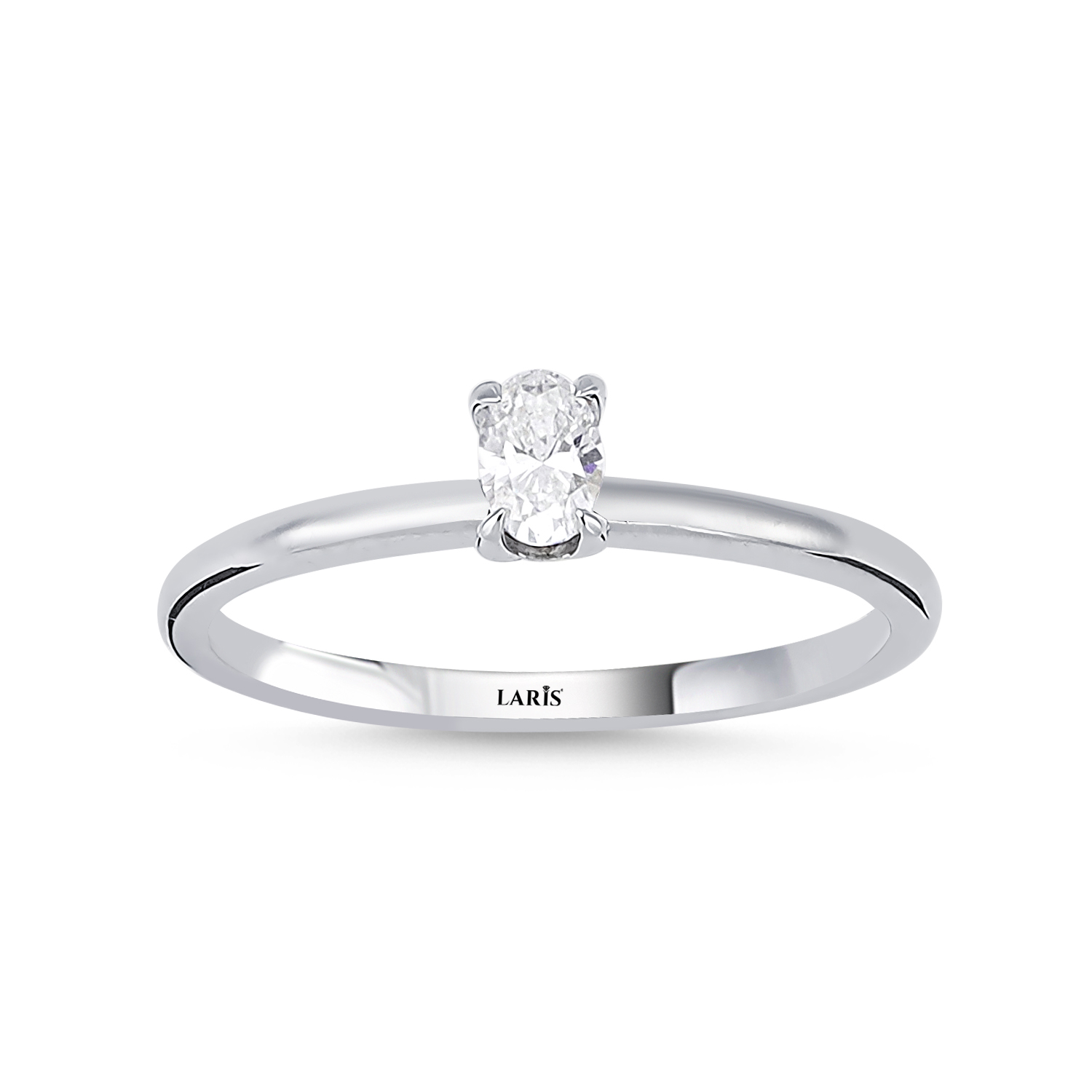 Tektaş Yüzükler 0,20 Karat Pırlanta Oval Tiffany Tektaş Yüzük