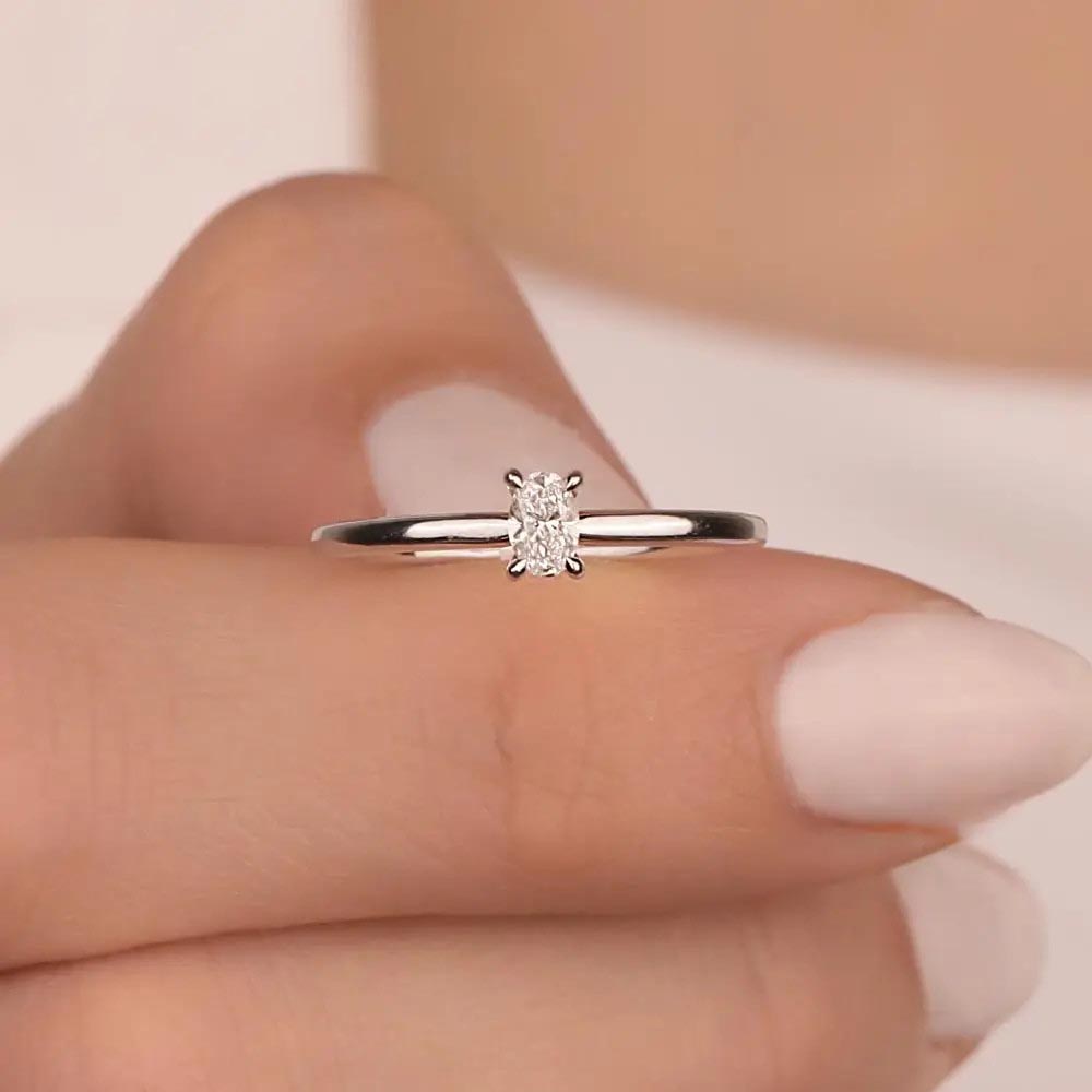 Tektaş Yüzükler 0.40 Karat Oval Kesim Pırlanta Tiffany Forever Tektaş Yüzük