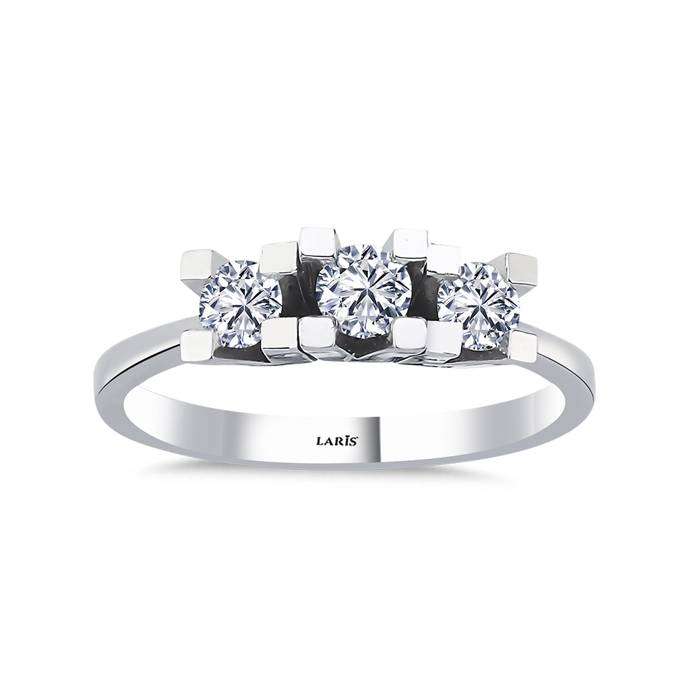 Tamtur / Yarımtur Yüzükler 0,45 Karat Pırlanta Tria Tasarım Yüzük