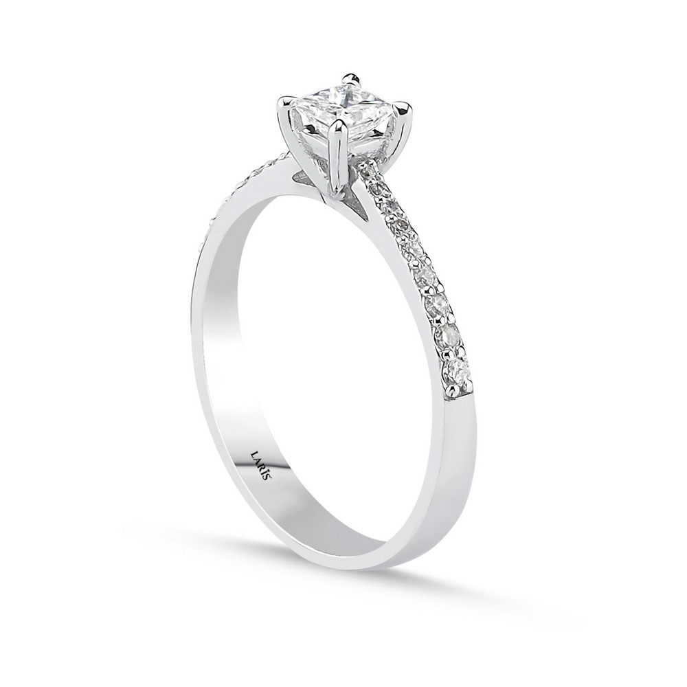 Tektaş Yüzükler 0,30 Karat Pırlanta Prenses Kesim Fantezi Tektaş Yüzük