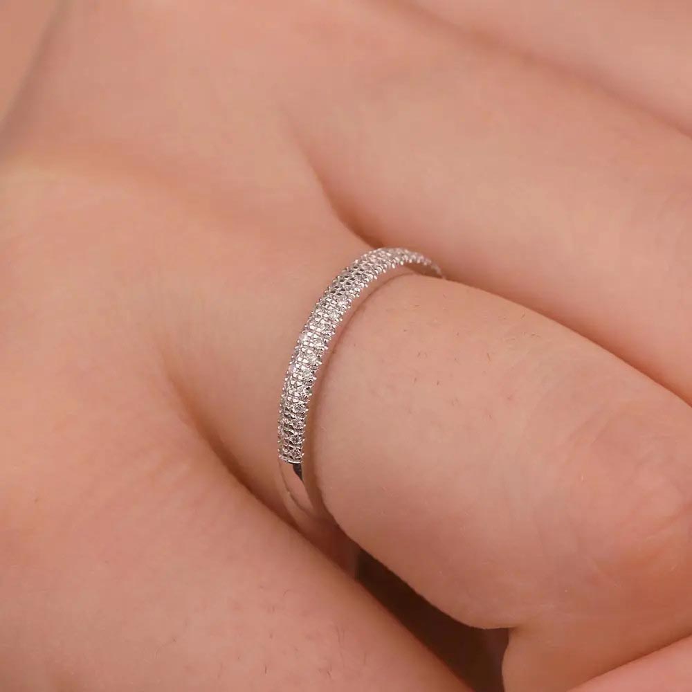 Tamtur / Yarımtur Yüzükler 0,17 Karat Pırlanta Yarımtur Yüzük