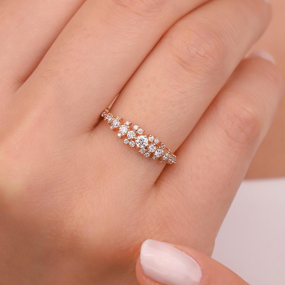 Vintage Yüzükler 0,40 Karat Pırlanta Özel Tasarım Vintage Yarımtur Yüzük