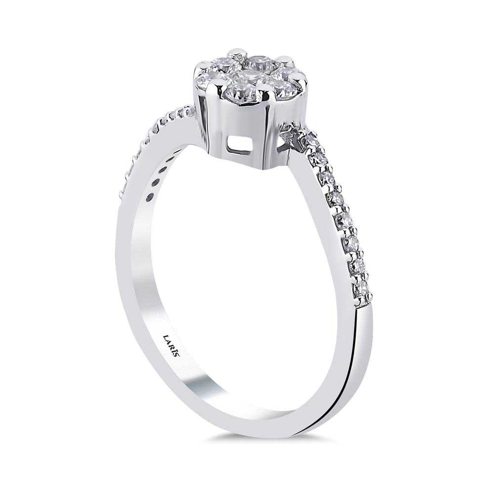 0,46 Karat Pırlanta Taşlı Coronet Burgulu Tasarım Yüzük