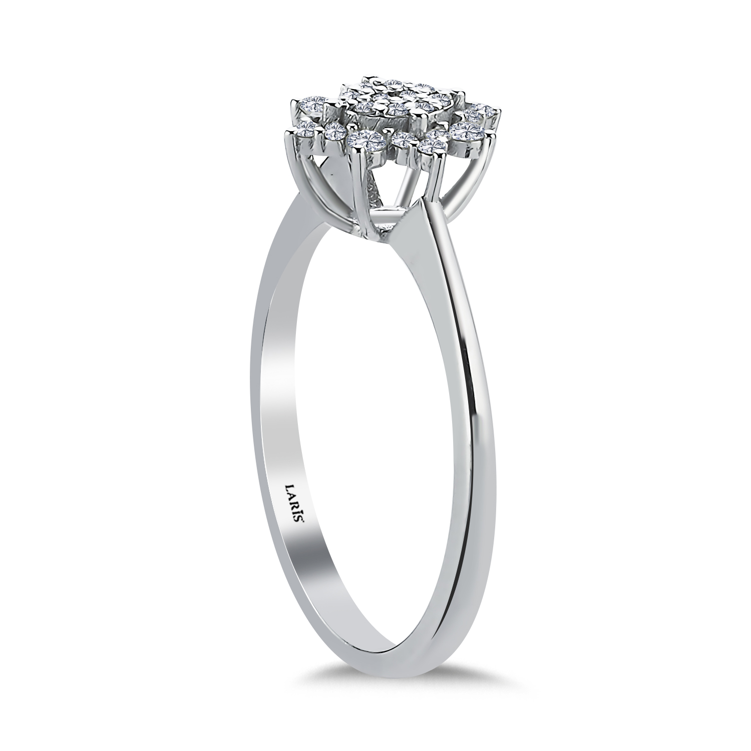 0,19 Karat Pırlanta Oval Coronet Lotus Yüzük