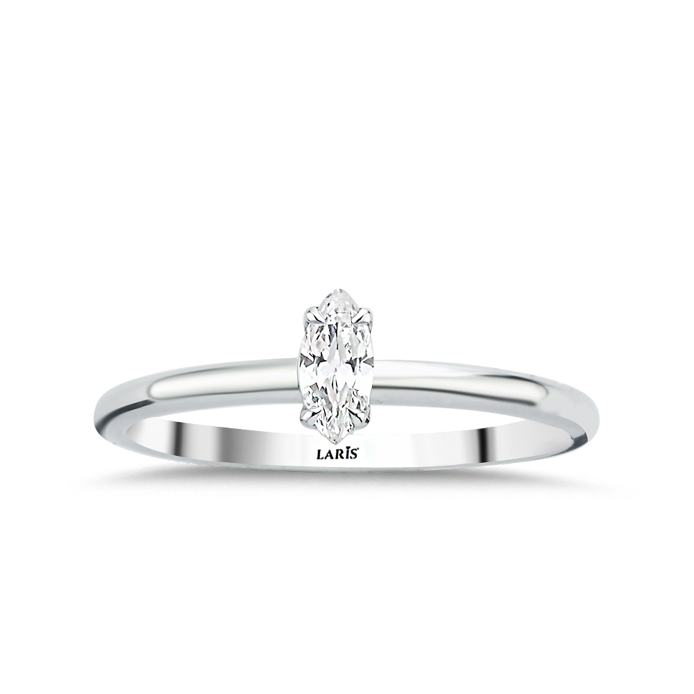 Özel Tasarım Yüzükler 0,19 Karat Markiz Kesim Tiffany Tektaş Pırlanta Yüzük