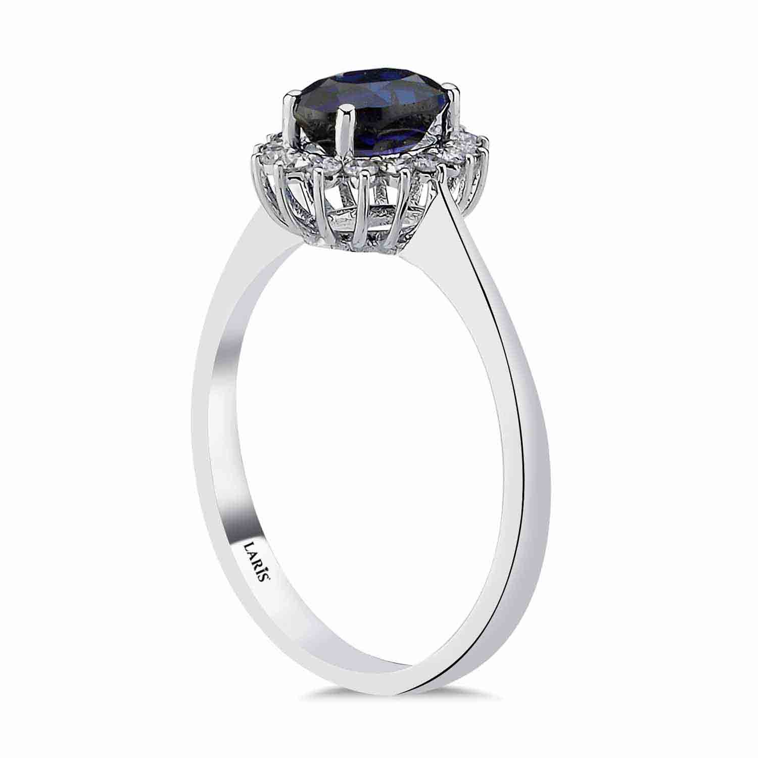 Safir Yüzükler 1,30 Karat Pırlanta Oval Royale Safir Yüzük