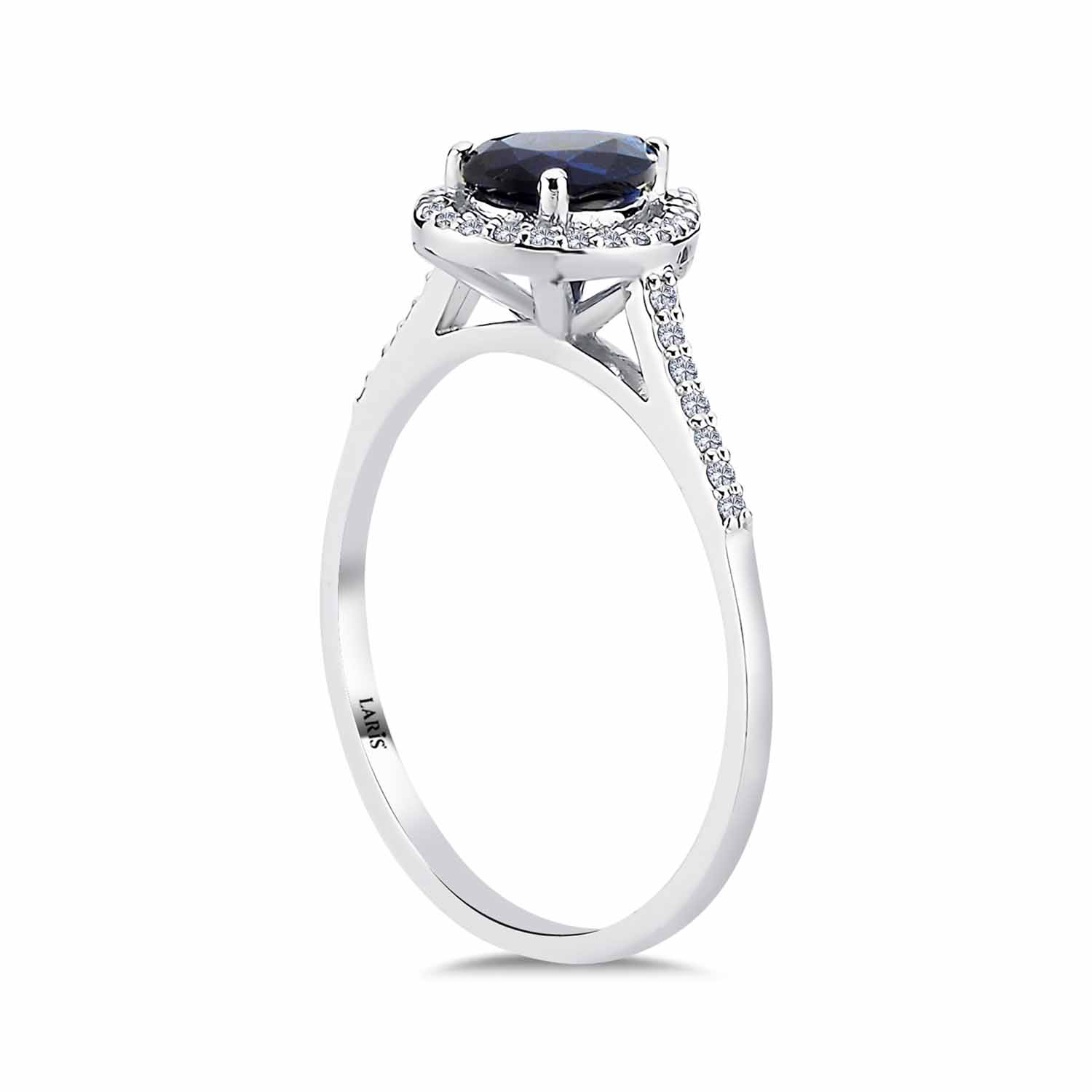 Safir Yüzükler 1,43 Karat Pırlanta Damla Royale Safir Yüzük