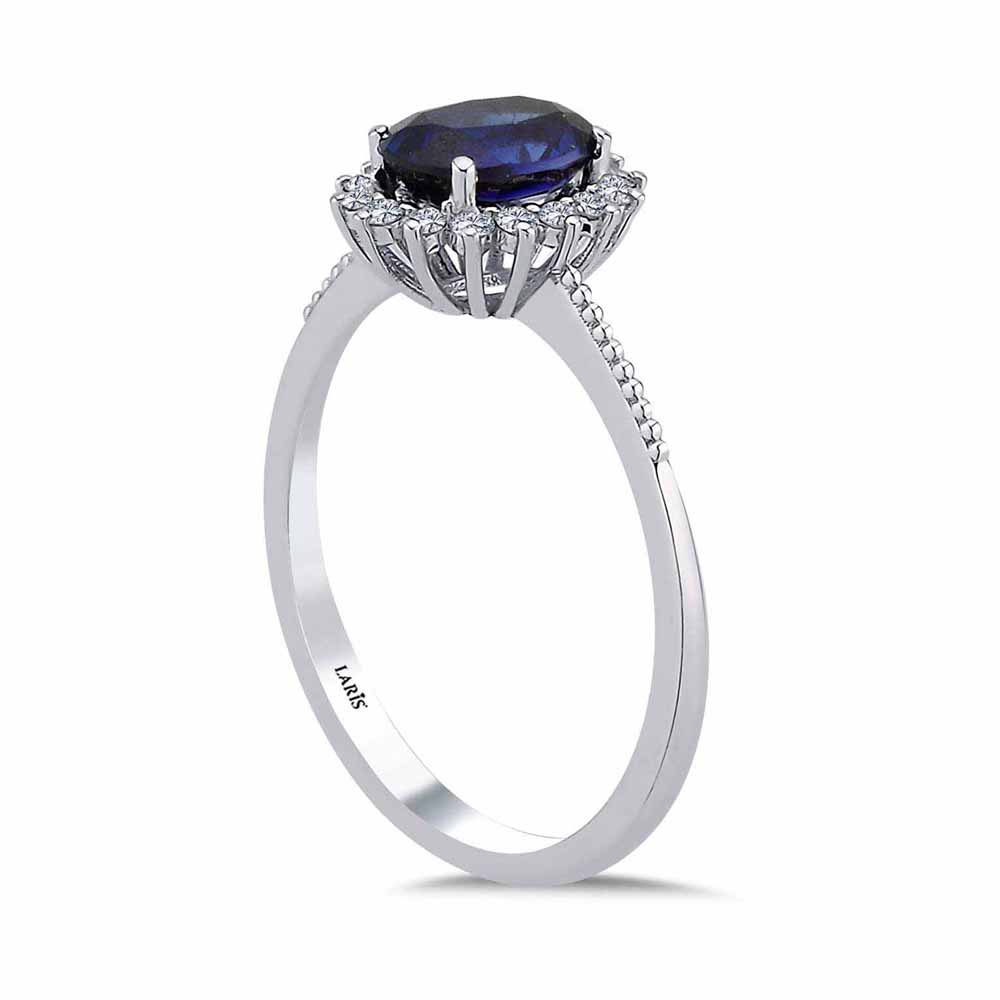 Safir Yüzükler 0,92 Karat Pırlanta Oval Royale Safir Yüzük
