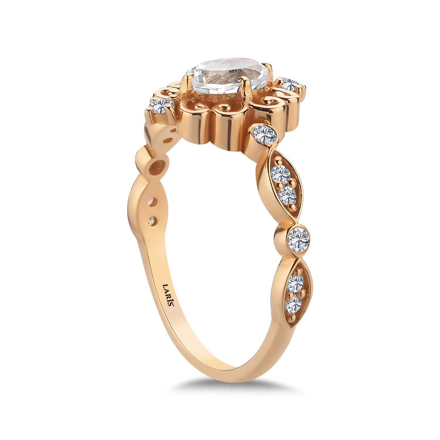 Vintage Yüzükler 0,85 Karat Oval Pırlanta Charmée Vintage Tasarım Yüzük