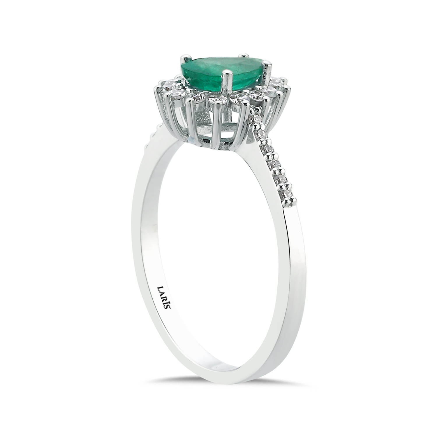 0,95 Karat Pırlanta Jasmine Zümrüt Yüzük